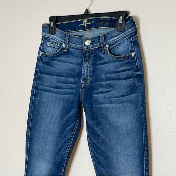 7 FOR ALL MANKIND The Ankle Skinny Mid Rise Skinny Leg Jeans Sz 28 - Picture 7 of 13